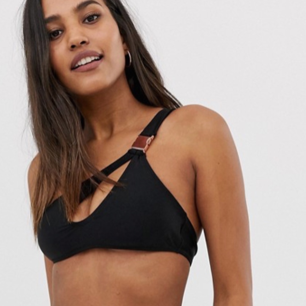 NWT ASOS Candypants Buckle One Shoulder Bikini Top